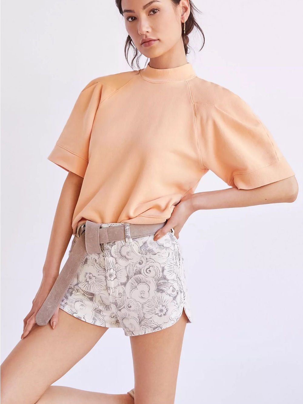 Agolde round shoulder short sleeve sweatshirt